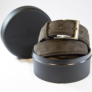 Cintura Marcapunto Suede Brown <br />Genuine Leather
